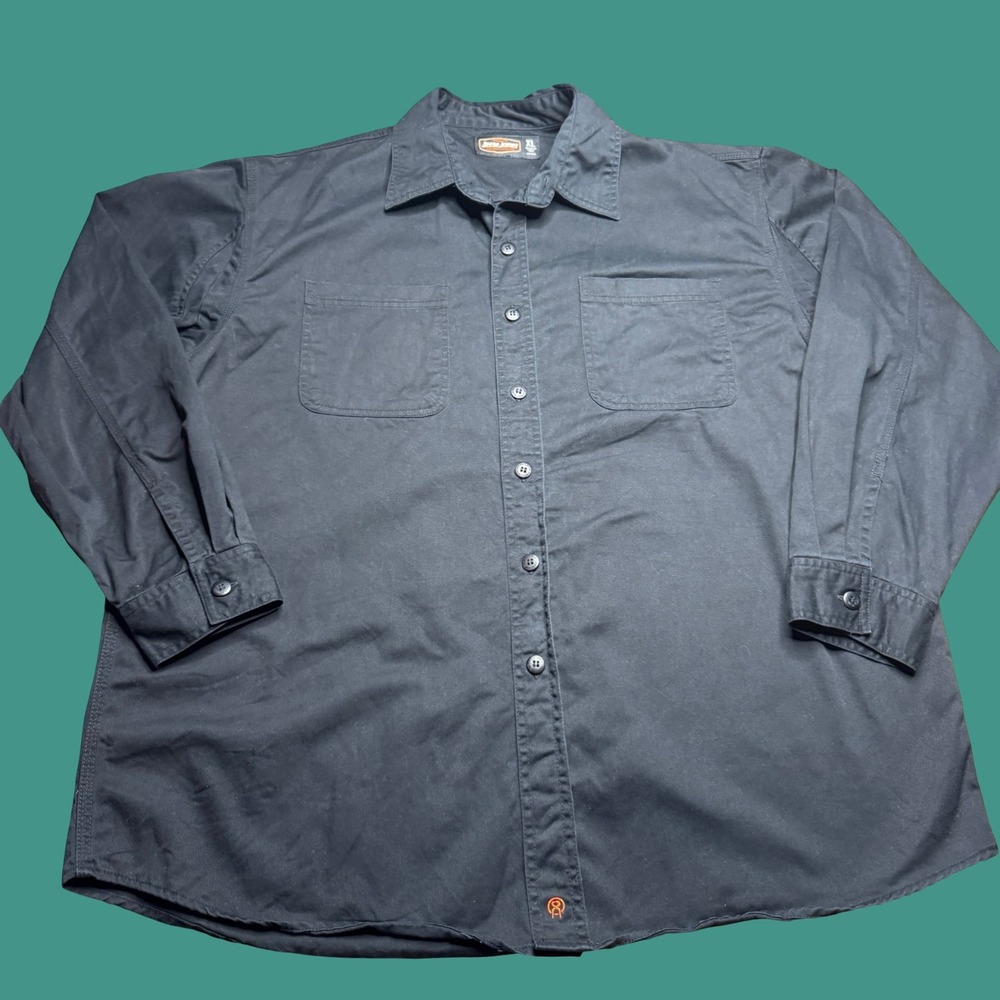 Jesse James Workwear Men's Black XL Canvas Button Up Shirt Heavy